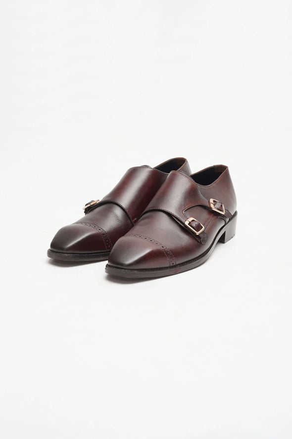 DOUBLE MONK STRAP SHOE (BURGUNDY)