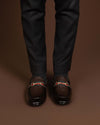 RICH BROWN CALF LEATHER HORSEBIT LOAFER (ROYAL STRAP)